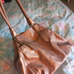 Gorgeous Cole Haan Champagne Leather Bag Like NEW!
